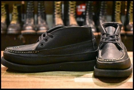 【5.5E 美品】RUSSELL MOCCASIN ラッセルモカシン スポーティングクレーチャッカ 200-27WB ダブルモカシン ブラック ブーツ HOPESMORE