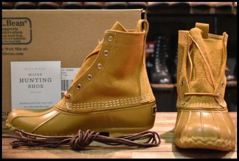 【8M 箱付 未使用 BEAMS別注】 L.L.BEAN メインハンティングシューズ MAIN HUNTING SHOE タン 黄 スエード ビーンブーツ HOPESMORE