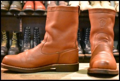 【9D 良品 黒タグ】Chippewa チペワ ウェリントン ラセット 91091 プルオン 茶 ブラウン ビブラム700 10インチハイト ブーツ HOPESMORE