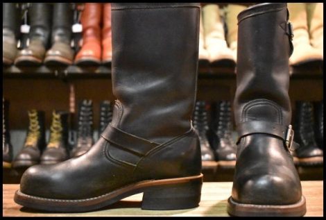 【5E 良品 白タグ】Chippewa チペワ 27899 エンジニア 黒 ブラック 11インチハイト スチールトゥ ブーツ HOPESMORE