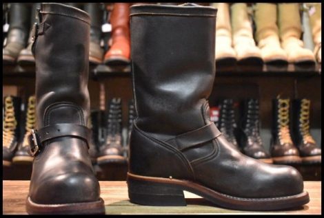 【5E 良品 白タグ】Chippewa チペワ 27899 エンジニア 黒 ブラック 11インチハイト スチールトゥ ブーツ HOPESMORE