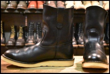 【9E 良品 07年】レッドウィング 8169 ペコス 黒 ブラッククローム プルオン クッションソール ブーツ redwing pecos HOPESMORE