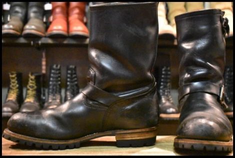 【13D 良品 11年 カスタム】レッドウィング 2268 エンジニア 黒 ブラッククローム スチールトゥ プルオン ブーツ redwing HOPESMORE