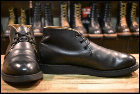 【7D 良品 15年】レッドウィング 9196 ポストマン チャッカ 黒 ブラック シャパラル 短靴 レースアップ ブーツ redwing HOPESMORE