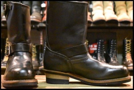 【8D 良品 08年】レッドウィング 2268 エンジニア 黒 ブラッククローム スチールトゥ ブーツ redwing HOPESMORE