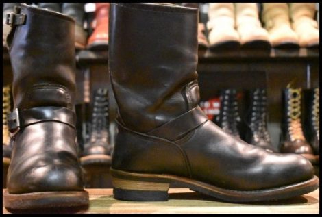 【9.5D 良品 PT91プリント】レッドウィング 2268 エンジニア 黒 ブラッククローム スチールトゥ ブーツ redwing HOPESMORE