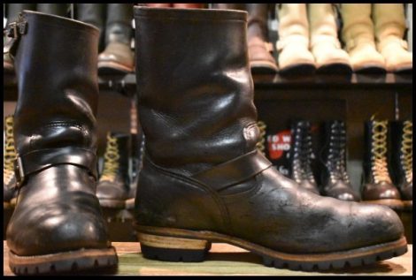 【13D 良品 11年 カスタム】レッドウィング 2268 エンジニア 黒 ブラッククローム スチールトゥ プルオン ブーツ redwing HOPESMORE