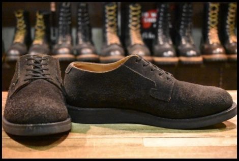 【8D 良品 20年】レッドウィング 9112 黒スエード ポストマン オックスフォード ラフアウト 短靴 ブーツ redwing HOPESMORE