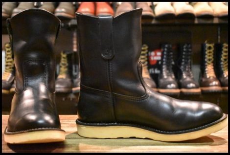 【9E 良品 07年】レッドウィング 8169 ペコス 黒 ブラッククローム プルオン クッションソール ブーツ redwing pecos HOPESMORE