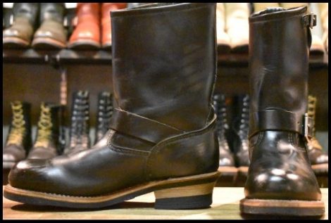 【8D 良品 08年】レッドウィング 2268 エンジニア 黒 ブラッククローム スチールトゥ ブーツ redwing HOPESMORE