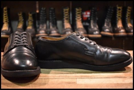 【8D 中古 12年】レッドウィング 101 ポストマン シューズ 黒 ブラック シャパラル 短靴 レースアップ ブーツ redwing HOPESMORE
