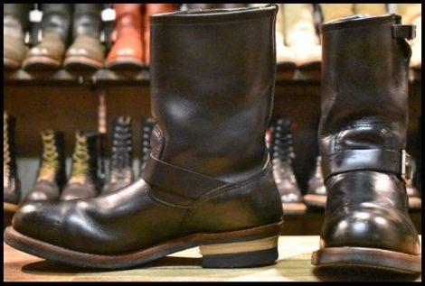 【12D 良品 12年】レッドウィング 2268 エンジニア 黒 ブラッククローム スチールトゥ ブーツ redwing HOPESMORE