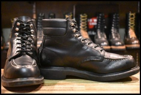 【8.5E 良品 23年】レッドウィング 8133 スーパーソール 黒 ブラッククローム モックトゥ 編み上げ レースアップ ブーツ redwing HOPESMORE