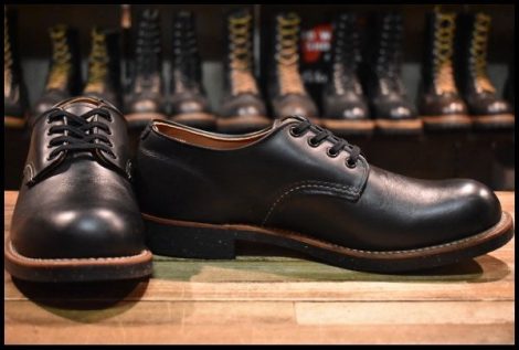【8D 美品 14年】レッドウィング 8051 フォアマン オックスフォード ブラックスター 黒 短靴 ローカット ブーツ redwing HOPESMORE