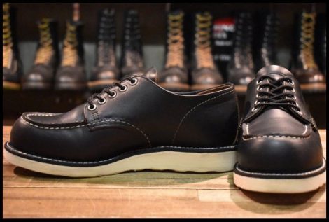 【6.5D 美品 24年】レッドウィング 8090 オックスフォード 黒 ブラックプレーリー モックトゥ ローカット ブーツ redwing HOPESMORE