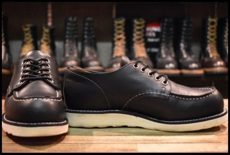 【6.5D 美品 24年】レッドウィング 8090 オックスフォード 黒 ブラックプレーリー モックトゥ ローカット ブーツ redwing HOPESMORE