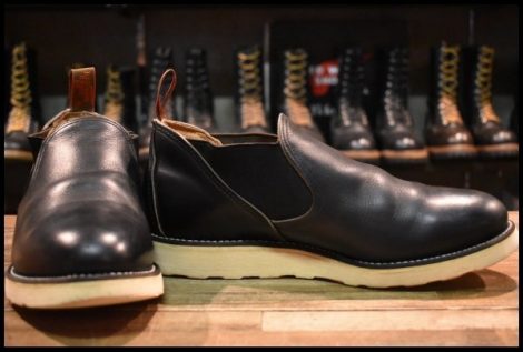 【8.5E 良品 90’S】レッドウィング 8142 ロメオ サイドゴア 黒 ブラッククローム ローカット 短靴 ブーツ redwing HOPESMORE