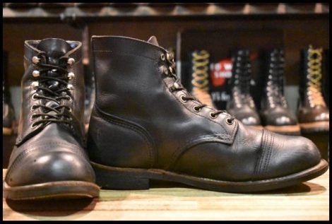 【8.5D 良品 21年】レッドウィング 8084 アイアンレンジャー ブラック ハーネス 黒 キャップドトゥ 編み上げ ブーツ redwing HOPESMORE