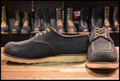 【10D 良品 BEAMS別注 14年】レッドウィング 8096 ネイビースエード オックスフォード モック 編み上げ ブーツ ビームス redwing HOPESMORE
