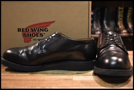 【8D 箱付 美品 24年】レッドウィング 101 ポストマン シューズ 黒 ブラック シャパラル 短靴 ローカット ブーツ redwing HOPESMORE