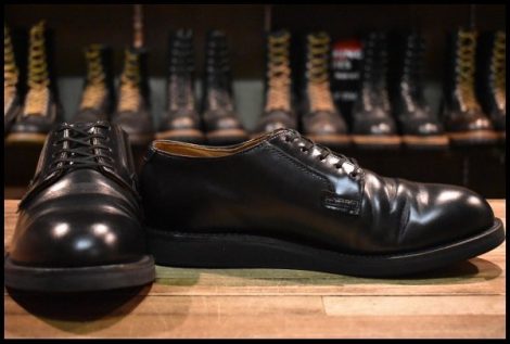 【8D 箱付 美品 24年】レッドウィング 101 ポストマン シューズ 黒 ブラック シャパラル 短靴 ローカット ブーツ redwing HOPESMORE