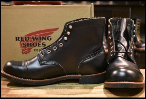 【10D 箱付 未使用 16年】レッドウィング 8080 アイアンレンジャー 黒 ブラッククローム キャップトゥ 編み上げ ブーツ redwing HOPESMORE