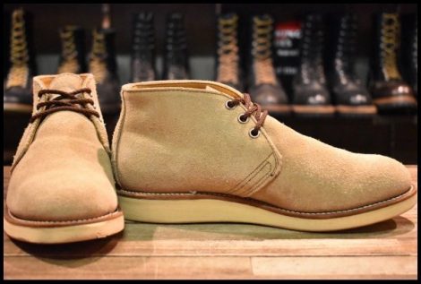【6.5D 良品 羽タグ 00年】レッドウィング 8895 スエード チャッカ タン ラフアウト 短靴 ベージュ ブーツ redwing HOPESMORE