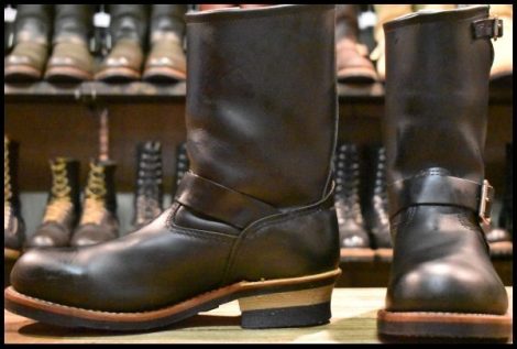 【9D 美品 08年】レッドウィング 2268 エンジニア 黒 ブラッククローム スチールトゥ ブーツ redwing HOPESMORE