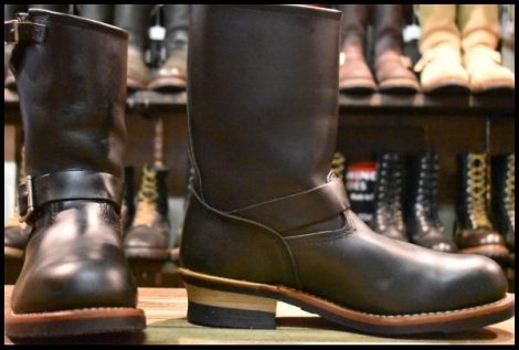 【9D 美品 08年】レッドウィング 2268 エンジニア 黒 ブラッククローム スチールトゥ ブーツ redwing HOPESMORE