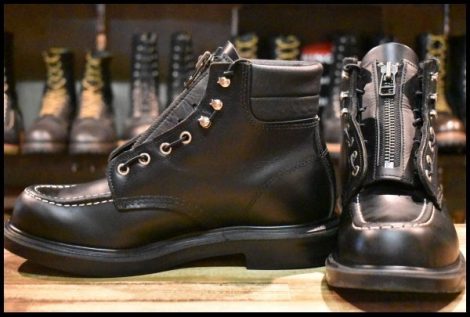【8E 美品 23年】レッドウィング 8133 スーパーソール 黒 ブラッククローム モックトゥ 編み上げ ブーツ redwing HOPESMORE