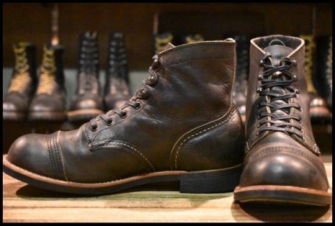 【7.5D 良品 22年】レッドウィング 8086 アイアンレンジャー チャコール ラフ＆タフ キャップトゥ 編み上げ ブーツ redwing HOPESMORE