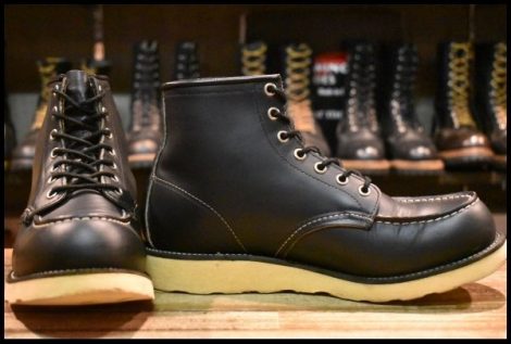 【8.5D 良品 羽タグ 99年】レッドウィング 8130 アイリッシュセッター 黒 ブラッククローム モックトゥ 8179 ブーツ redwing HOPESMORE