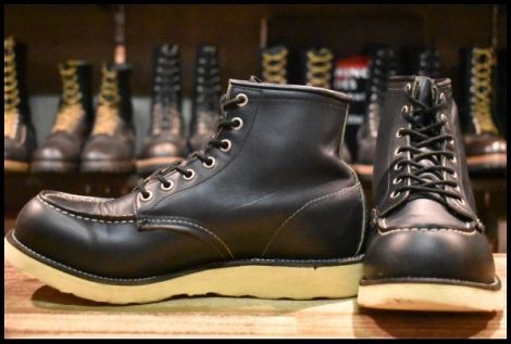 【8.5D 良品 羽タグ 99年】レッドウィング 8130 アイリッシュセッター 黒 ブラッククローム モックトゥ 8179 ブーツ redwing HOPESMORE