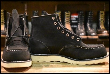 【8E 箱付 未使用 11年】レッドウィング 8874 黒スエード アイリッシュセッター ブラック ラフアウト モックトゥ ブーツ redwing HOPESMORE