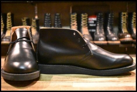 【9D 未使用 19年】レッドウィング 9196 ポストマン チャッカ 黒 ブラック シャパラル 短靴 編み上げ ブーツ redwing HOPESMORE