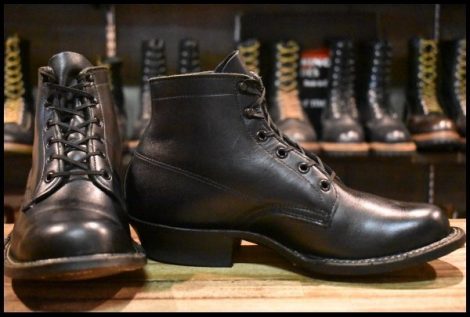 【8D 美品】WHITE’S ホワイツ セミドレス ブラックドレス 黒 レザーソール 5インチハイト レースアップ レザーソール ブーツ HOPESMORE