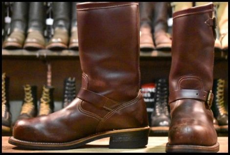 【9E 良品 黒タグ】Chippewa チペワ 91068 エンジニア コードバン バーガンディ 11インチハイト スチールトゥ ブーツ HOPESMORE
