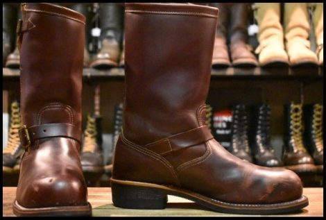 【9E 良品 黒タグ】Chippewa チペワ 91068 エンジニア コードバン バーガンディ 11インチハイト スチールトゥ ブーツ HOPESMORE