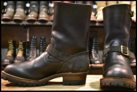 【9.5EE 美品 18年】WESCO ウエスコ カスタムボス ブラック×ブラックラフアウト 黒 9インチハイト ビブラム100 ブーツ BOSS HOPESMORE