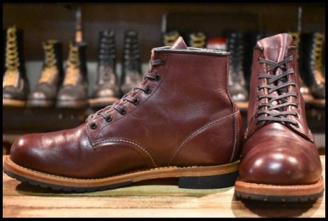 【9D 良品 21年】レッドウィング 9411 ベックマン ブラックチェリー フェザーストーン プレーントゥ ブーツ redwing 9011 9419 HOPESMORE
