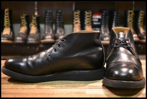 【7.5D 良品 羽タグ 98年】レッドウィング 9196 ポストマン チャッカ 黒 ブラック シャパラル 短靴 編み上げ ブーツ redwing HOPESMORE