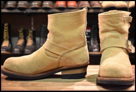 【7D 良品 14年】レッドウィング 2965 ショート スエードエンジニア ホーソーンアビレーンラフアウト プルオン ブーツ redwing HOPESMORE