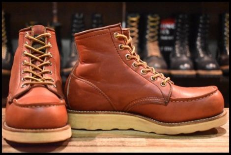 【4E 良品 半円犬タグ 94年】レッドウィング 875 アイリッシュセッター 赤茶 オロラセット モックトゥ ブーツ redwing HOPESMORE