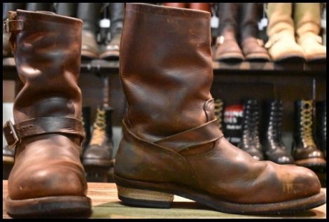 【9D 中古 13年】レッドウィング 2972 エンジニア 茶 カッパー ラフ＆タフ ブラウン スチールトゥ プルオン ブーツ redwing HOPESMORE