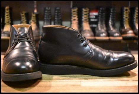 【7.5D 良品 羽タグ 98年】レッドウィング 9196 ポストマン チャッカ 黒 ブラック シャパラル 短靴 編み上げ ブーツ redwing HOPESMORE