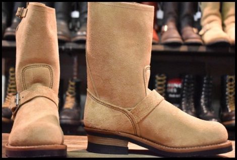 【7D 箱付 未使用 19年】レッドウィング 9269 スエード エンジニア ブーツ タン ブルハイド ラフアウト 8268 redwing HOPESMORE