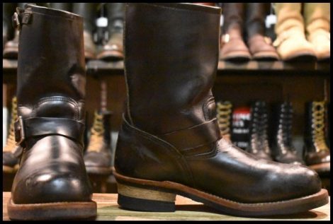 【9D 良品 16年】レッドウィング 2268 エンジニア 黒 ブラッククローム スチールトゥ ブーツ redwing HOPESMORE