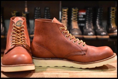 【7D 良品 半円犬タグ 98年】レッドウィング 8166 アイリッシュセッター 赤茶 オロラセット プレーントゥ ブーツ redwing HOPESMORE