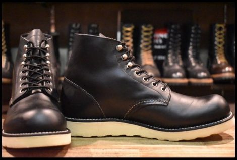 【8.5D 美品 犬タグ復刻 17年】レッドウィング 8165 アイリッシュセッター 黒 ブラッククローム プレーントゥ ブーツ redwing HOPESMORE