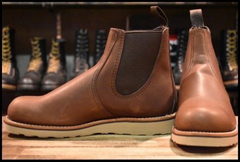 【7.5D 未使用 24年】レッドウィング 3190 クラシックチェルシー サイドゴア 茶 ブラウン アンバーハーネス ブーツ redwing HOPESMORE